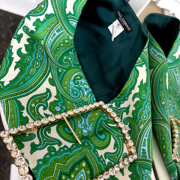 Rare Dolce & Gabbana Runway Green Paisley Belt main image 6